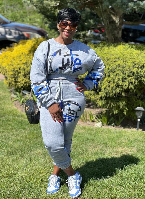 PULL OVER CROPP SWEATER AND JOGGER SET